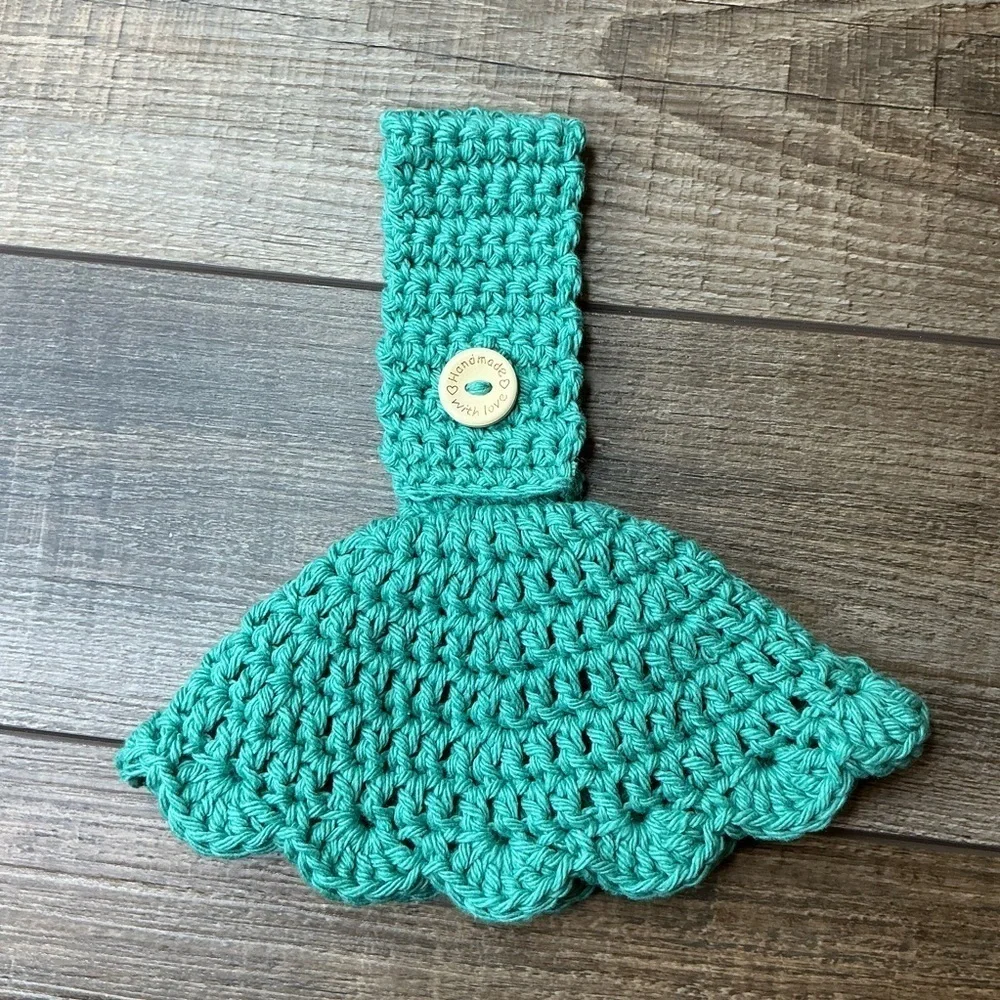 Kitchen Tea Hand Towel Holder Topper Cotton‎ Handcrafted Handmade Crochet